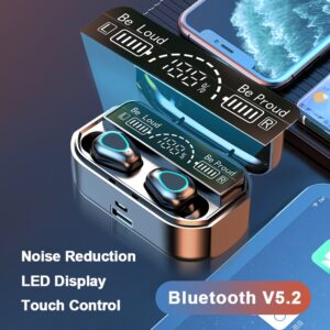 Fone TWS Bluetooth com marcador de Bateria, à Prova D'Água